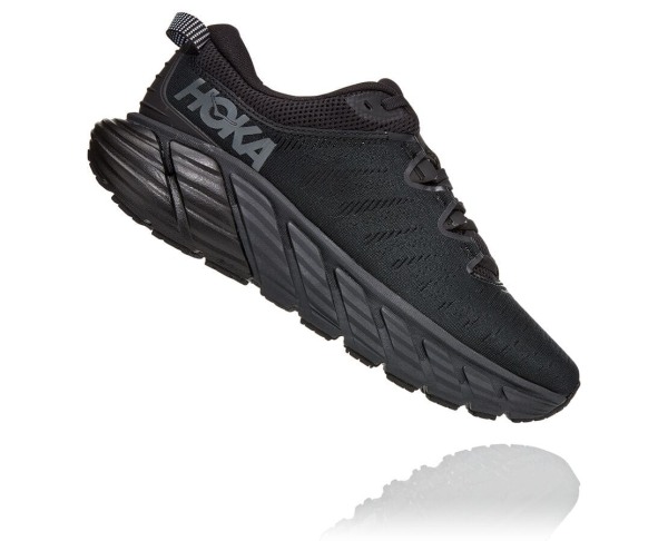 Hoka One One Gaviota 3 Womens UK - Black Road Running Shoes - XMPBV1047